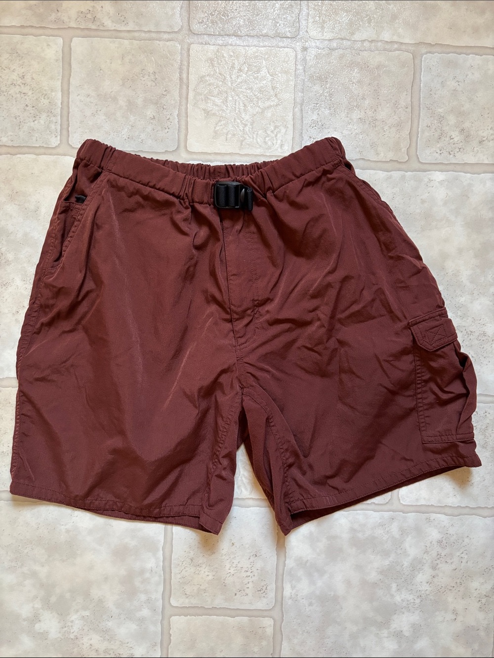 The North Face Men’s Size Large Rust Colored Belted Cargo Shorts 100% Nylon